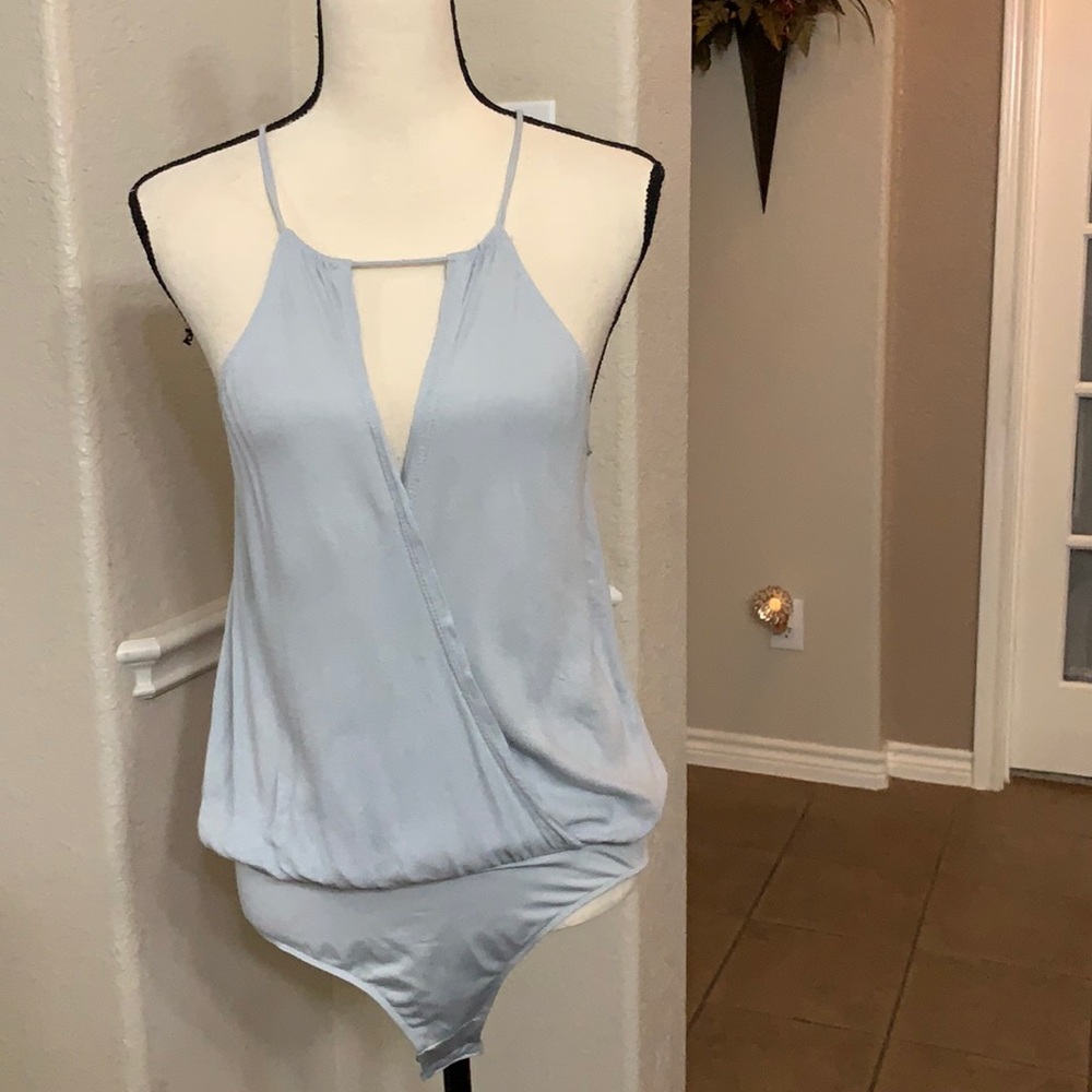 Vanilla Star light blue wrap bodysuit Size L